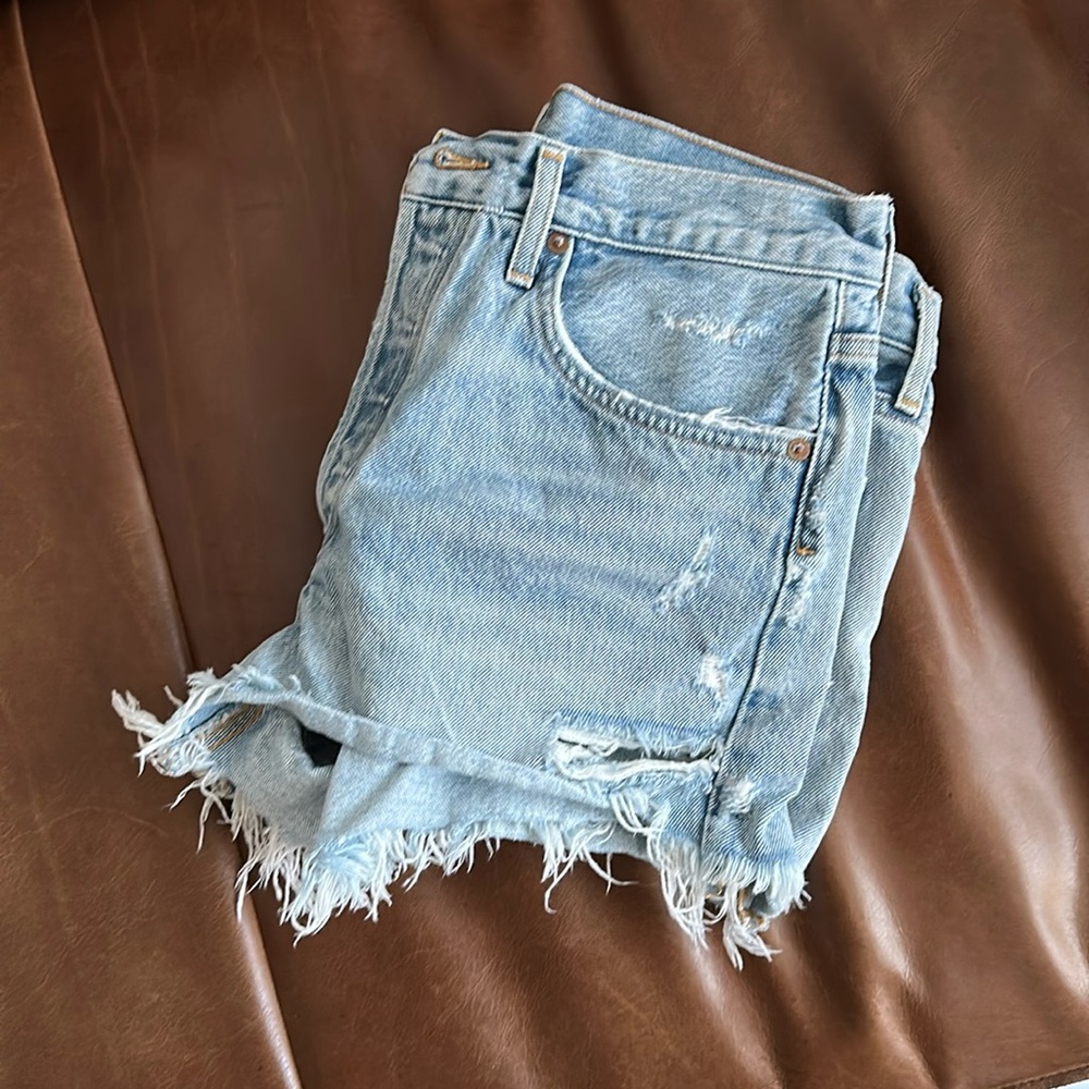 Agolde Light Blue Jean Shorts